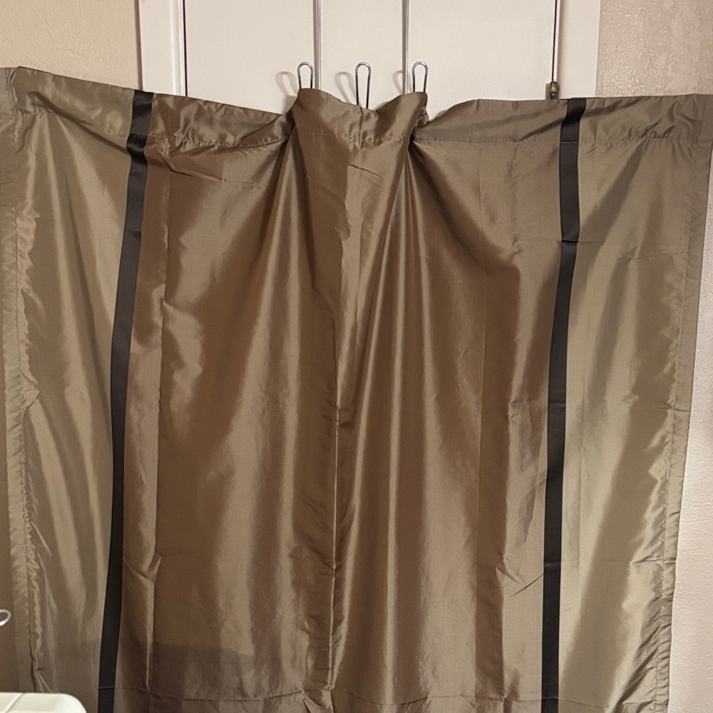 Tan sateen Curtains (4)